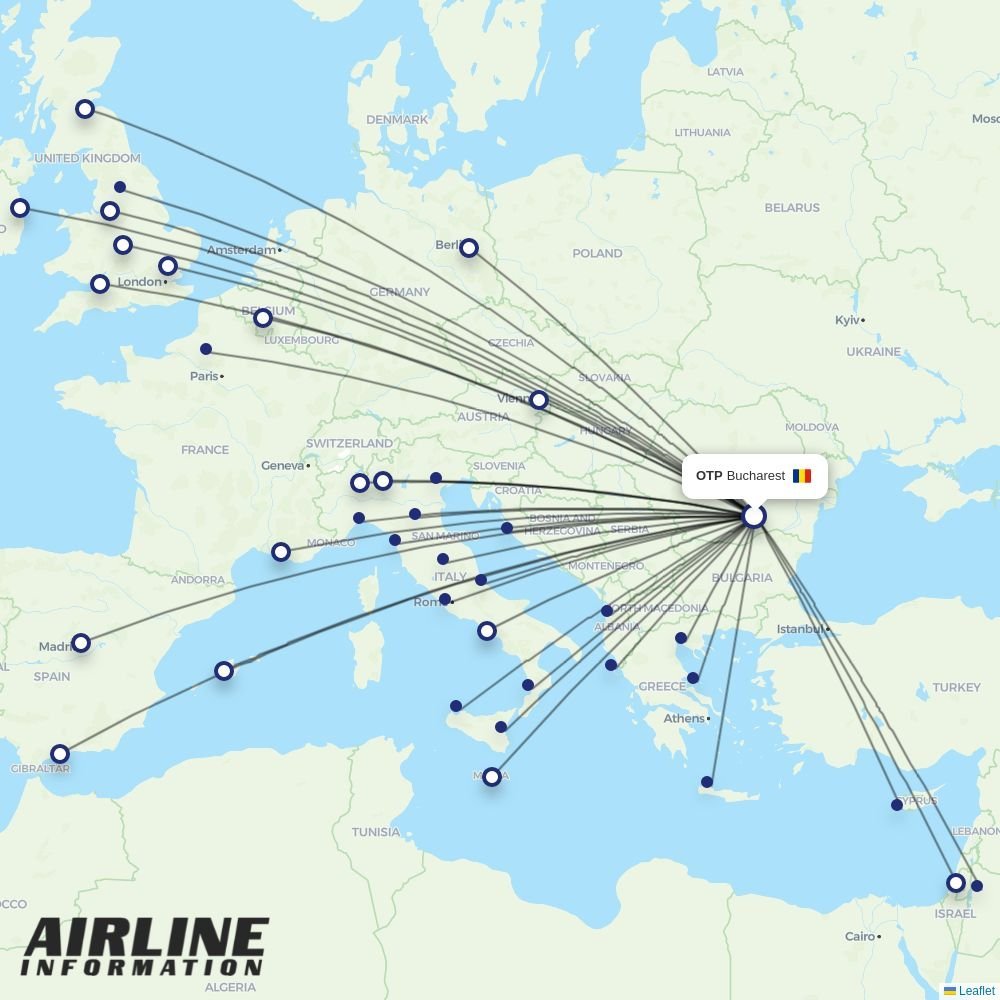 Ryanair routes from OTP