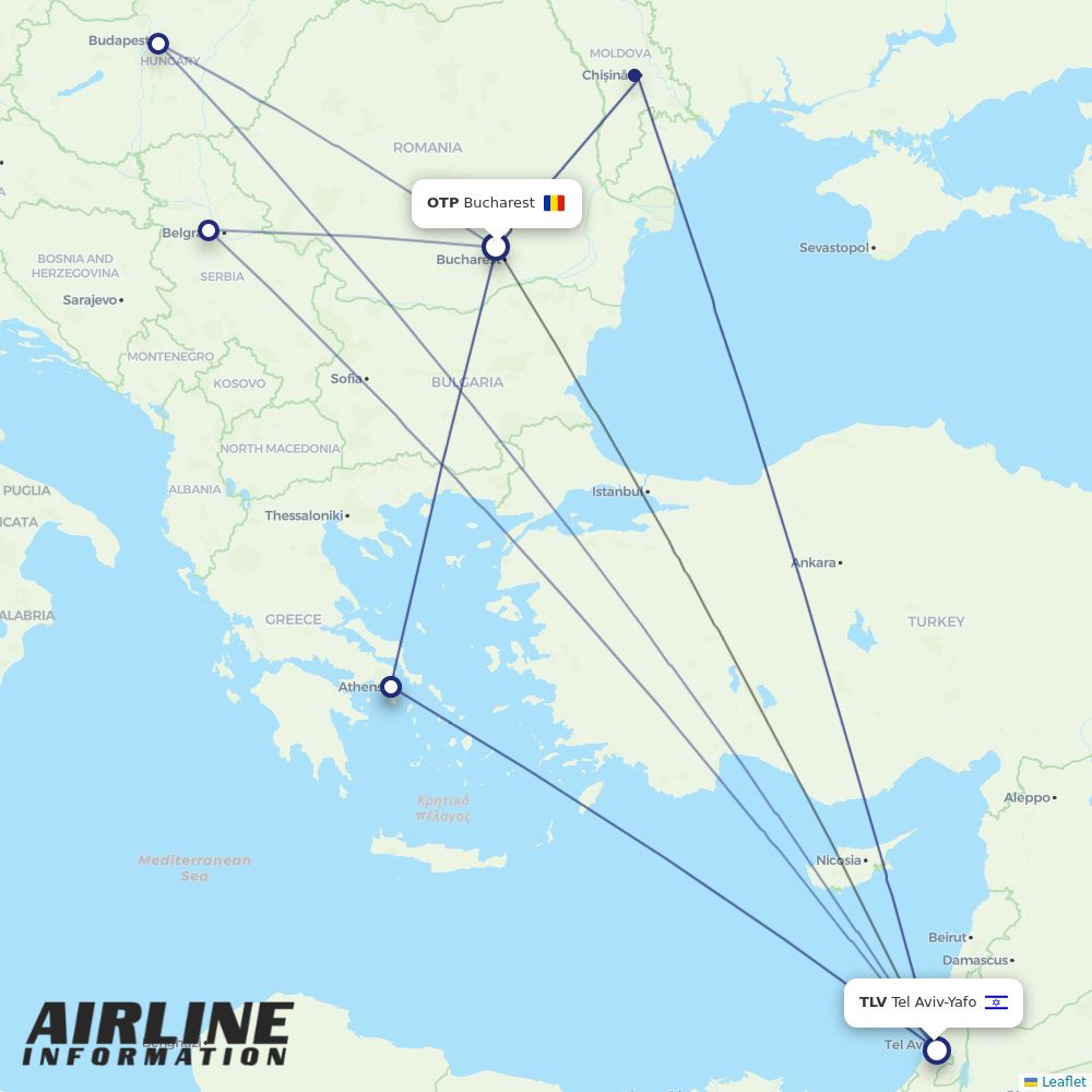 Airlines With Flights From Bucharest To Tel Aviv Yafo OTP To TLV 