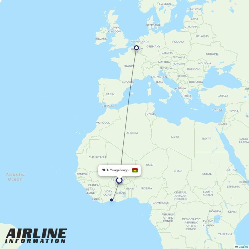 Brussels Airlines routes from OUA