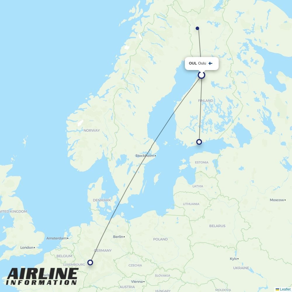Finnair routes from OUL