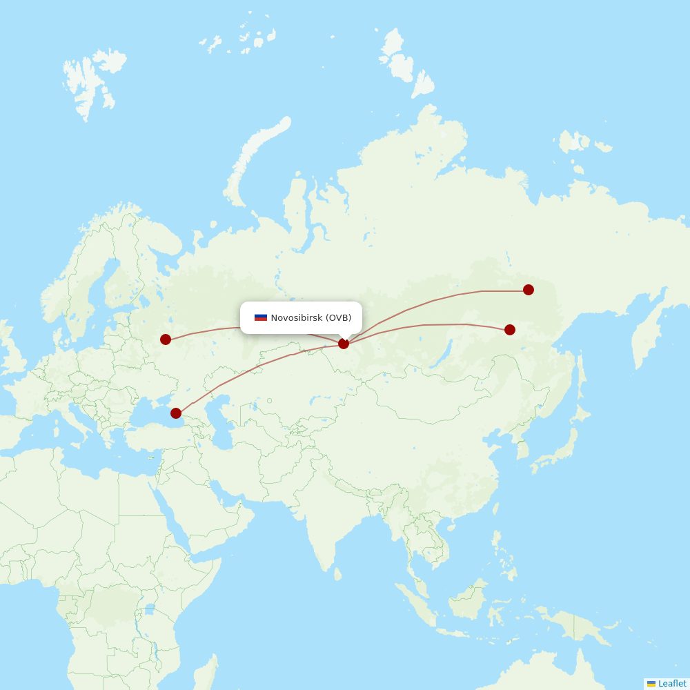 Yakutia at OVB route map
