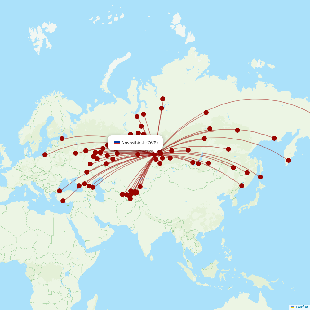 S7 Airlines at OVB route map