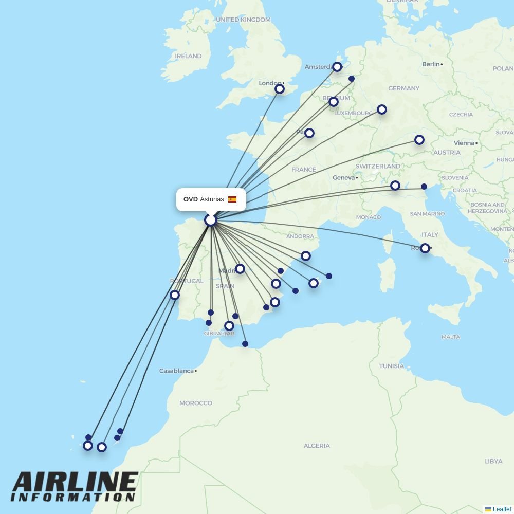 Volotea routes from OVD
