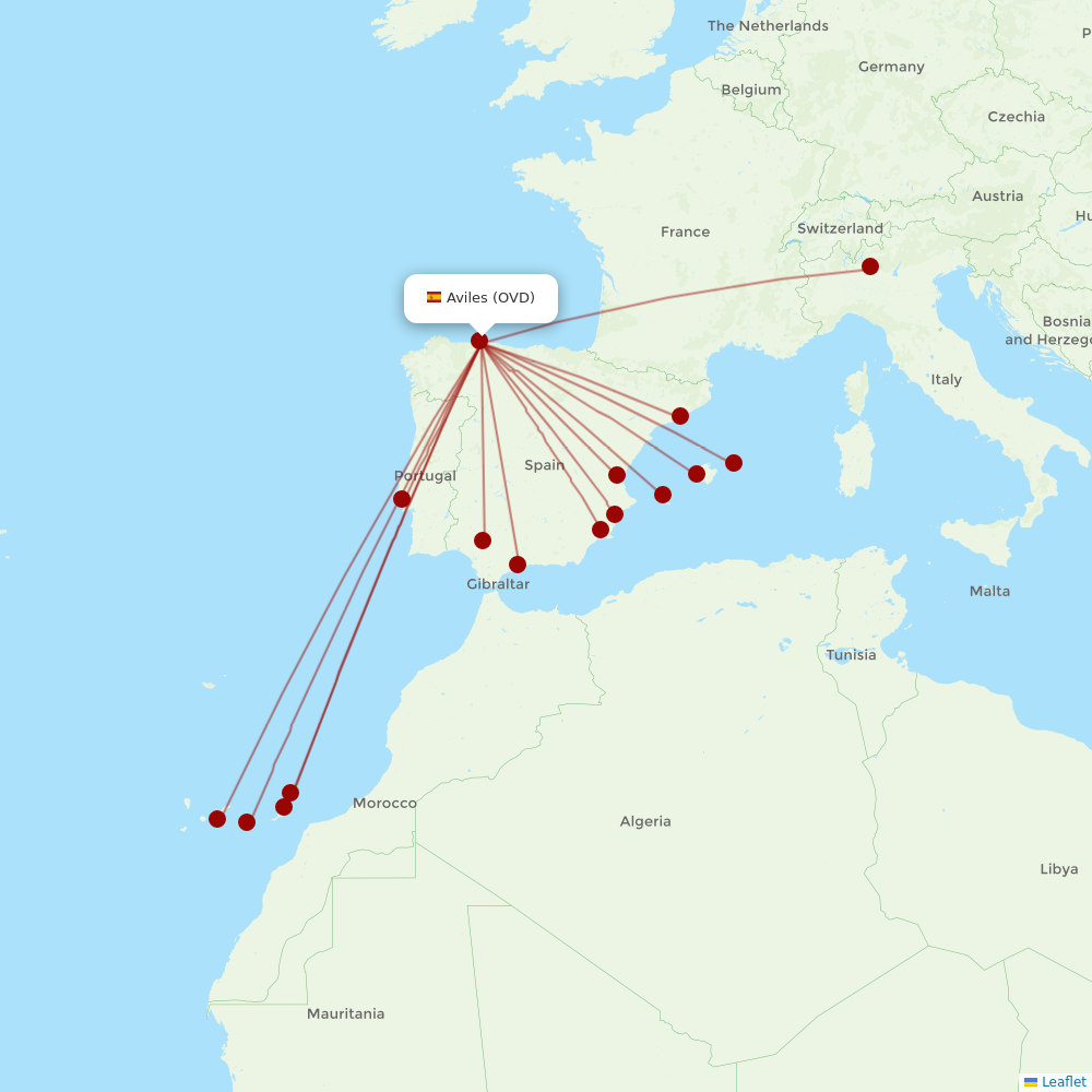 Volotea at OVD route map