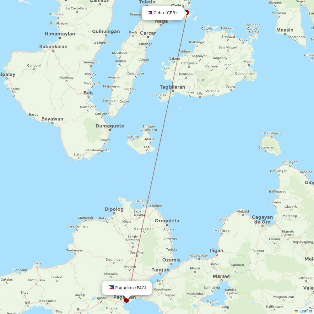 Cebgo at PAG route map