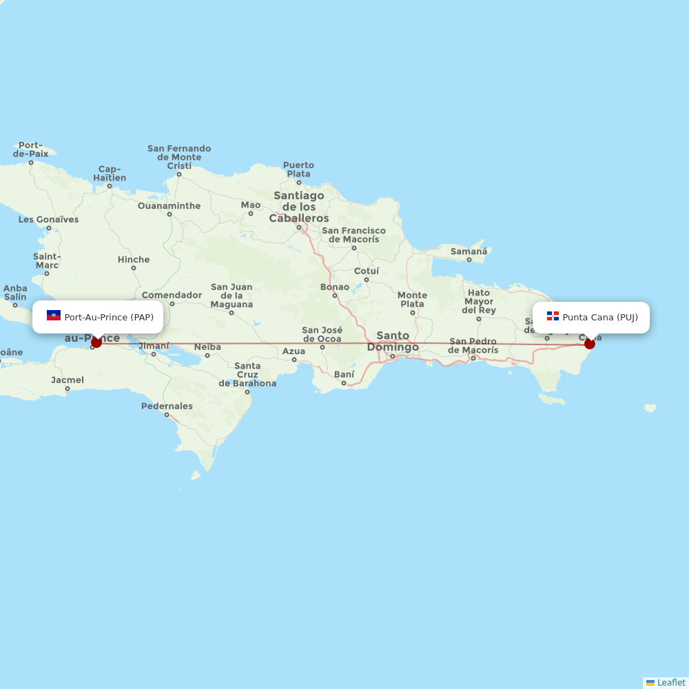 Air Caraibes at PAP route map