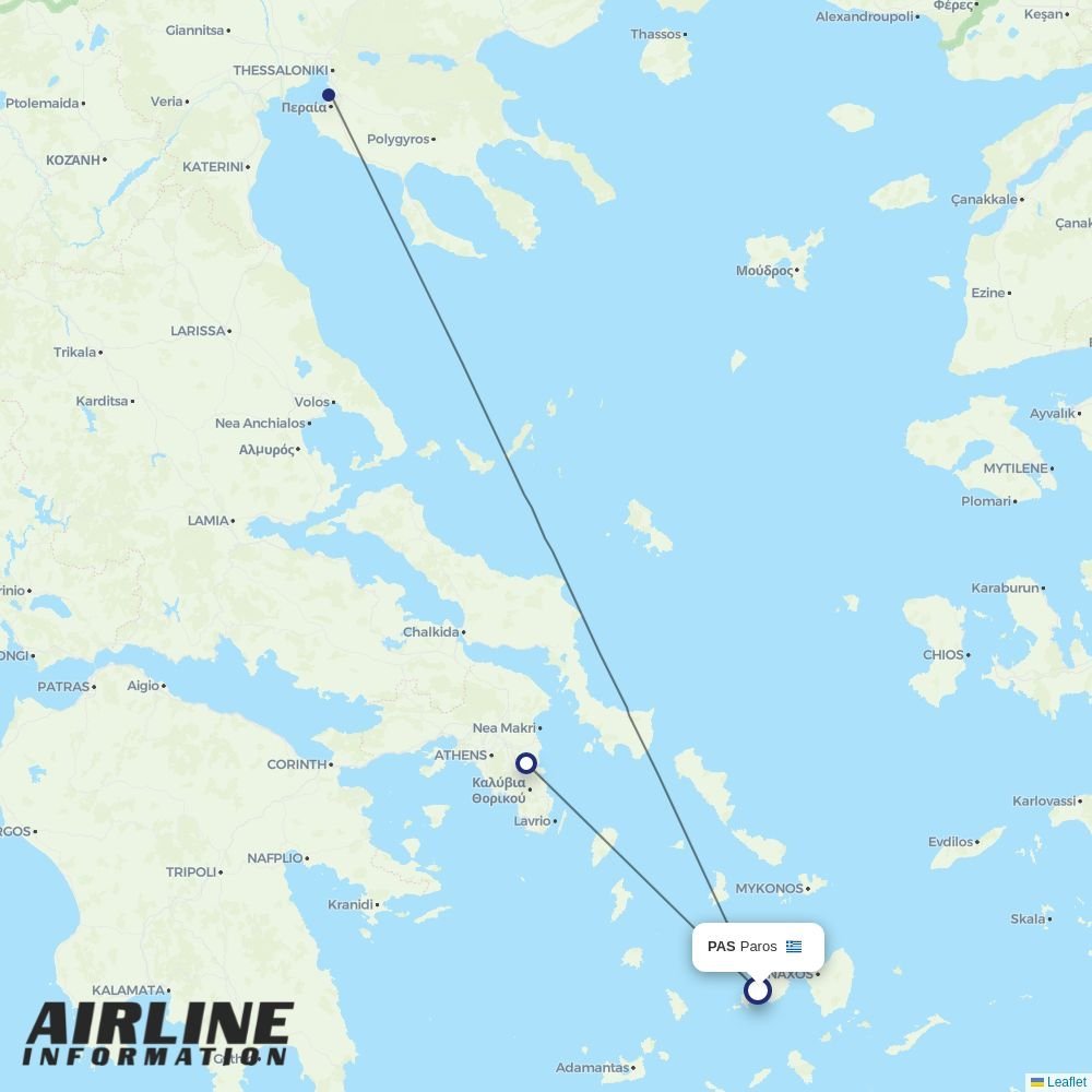Aegean routes from PAS