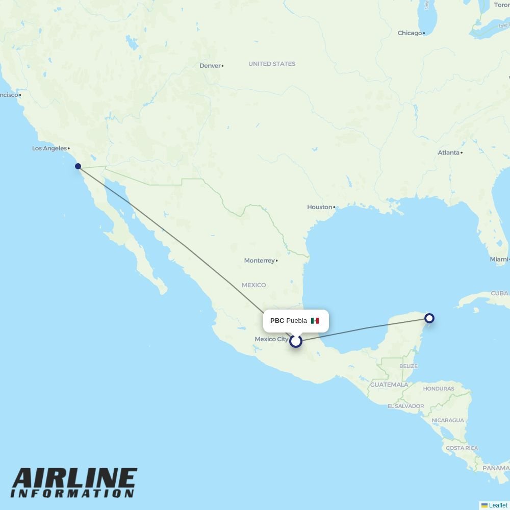Volaris routes from PBC