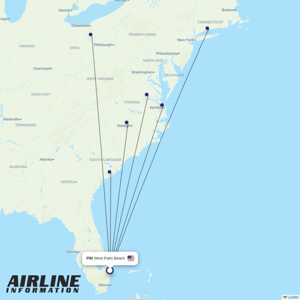 Breeze routes from PBI