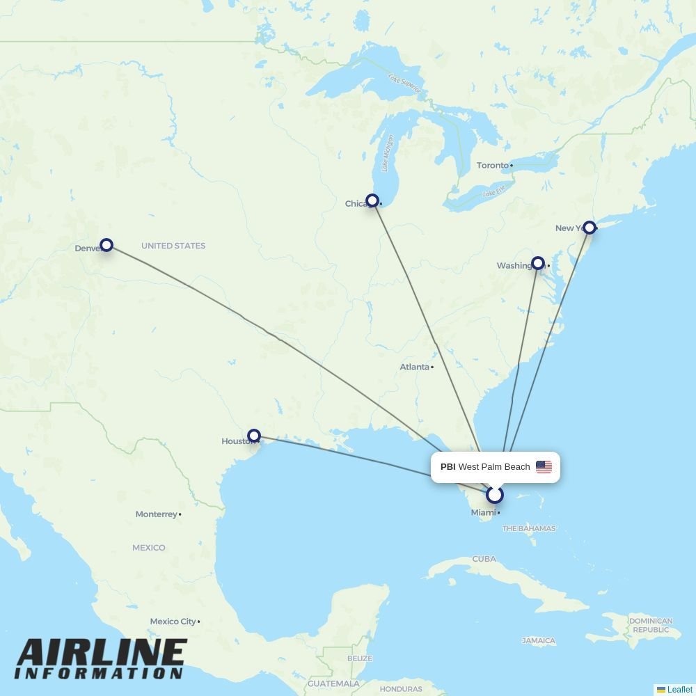 United routes from PBI