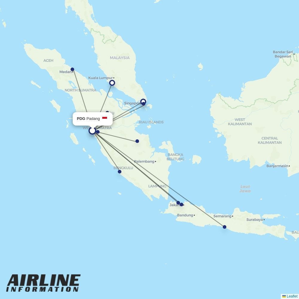 Lion Air routes from PDG