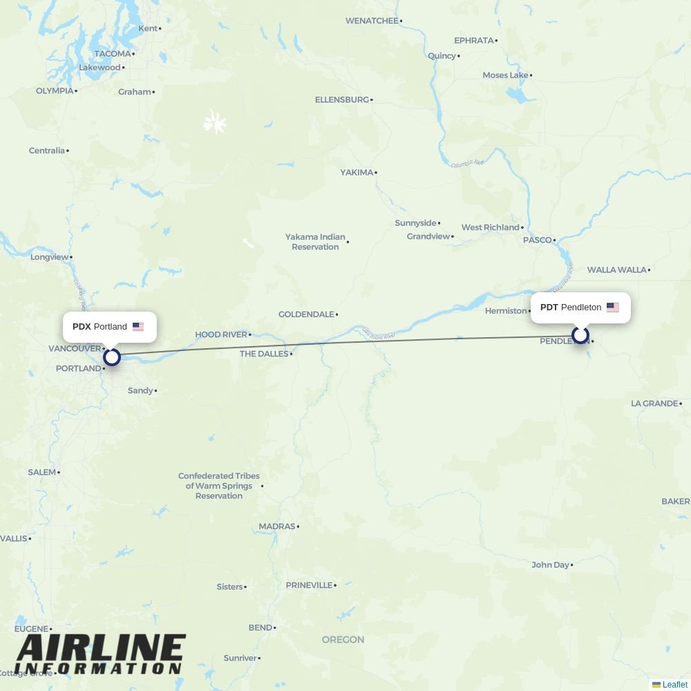Boutique Air routes from PDT