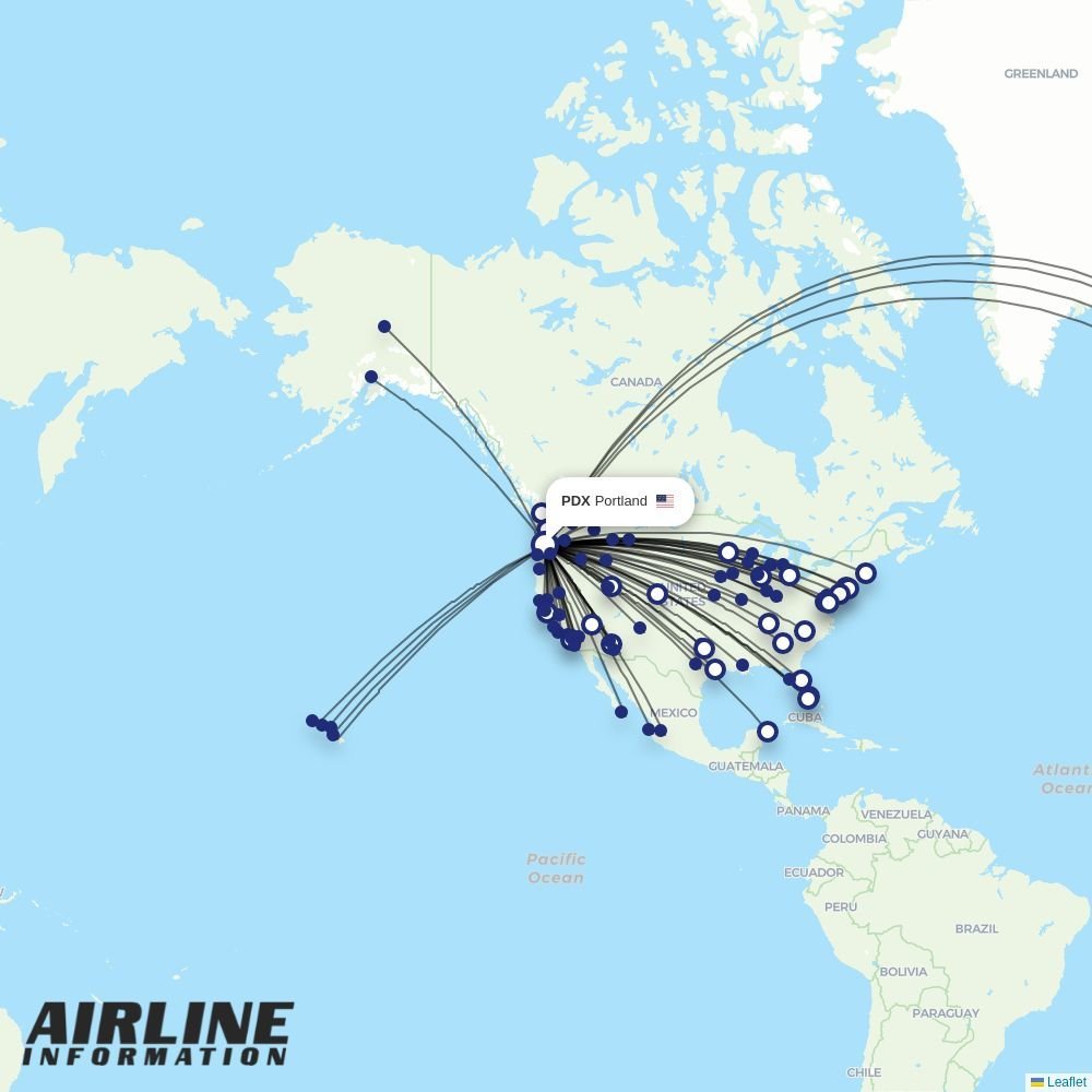 Allegiant routes from PDX