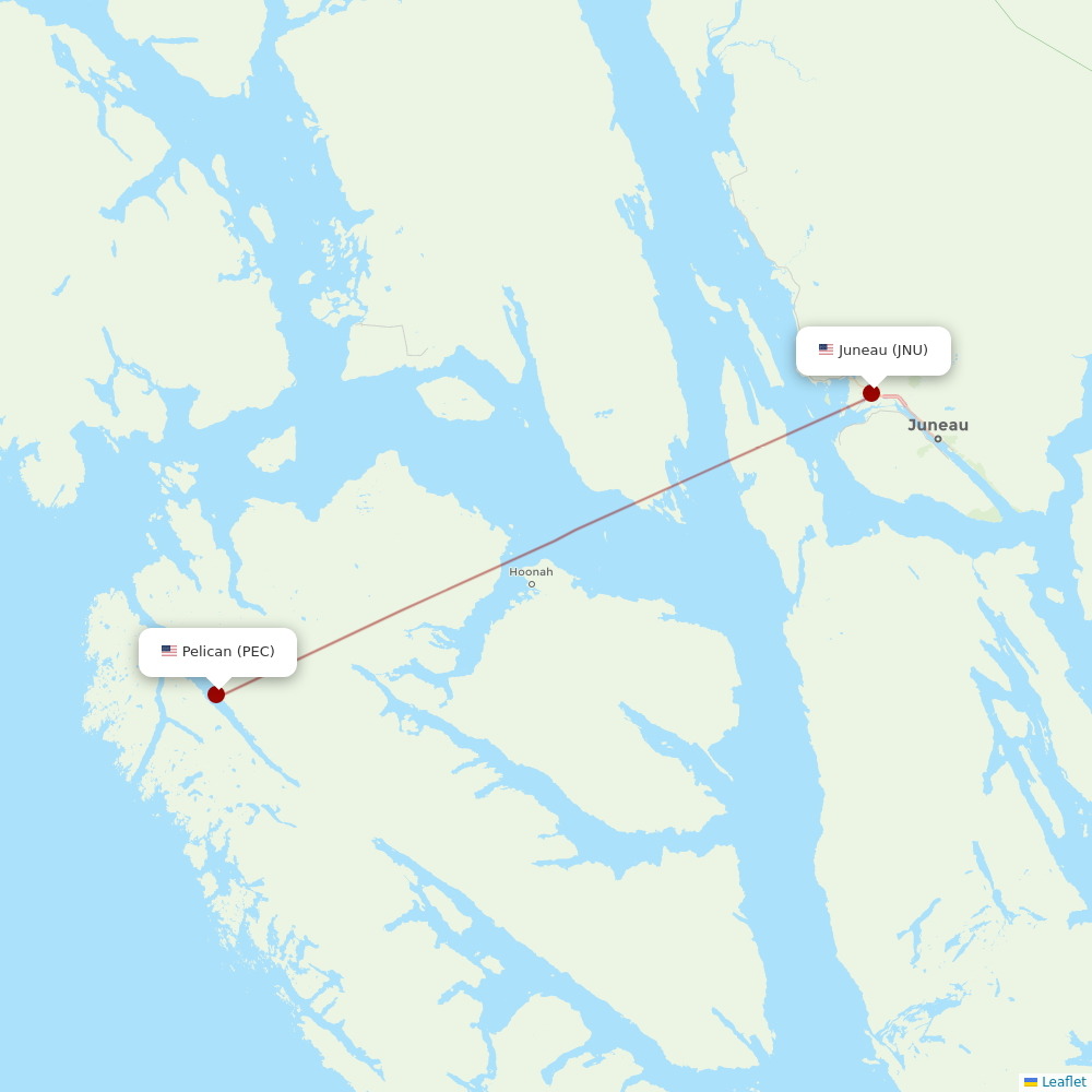 Alaska Seaplanes at PEC route map
