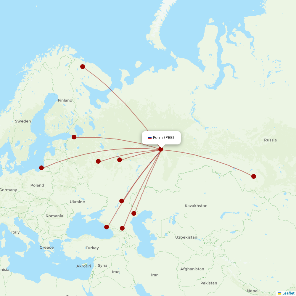 Pegas Fly at PEE route map