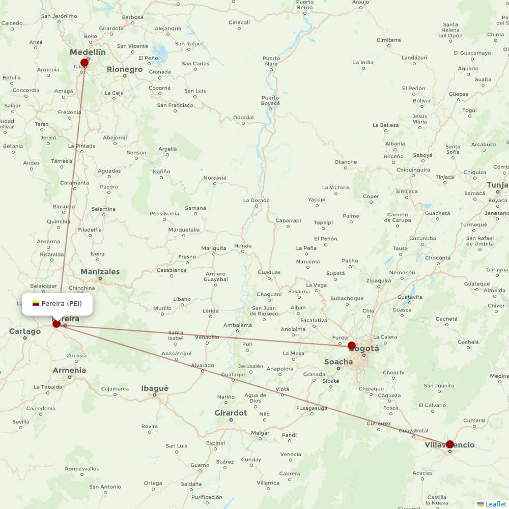 EasyFly at PEI route map