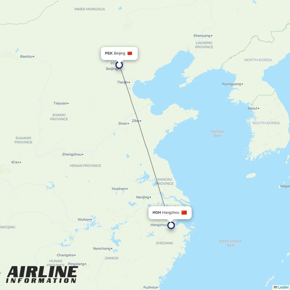Loong Air routes from PEK
