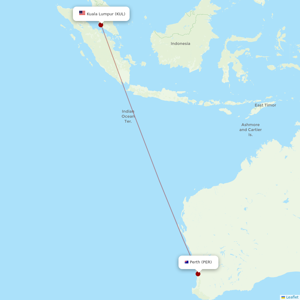 AirAsia X at PER route map