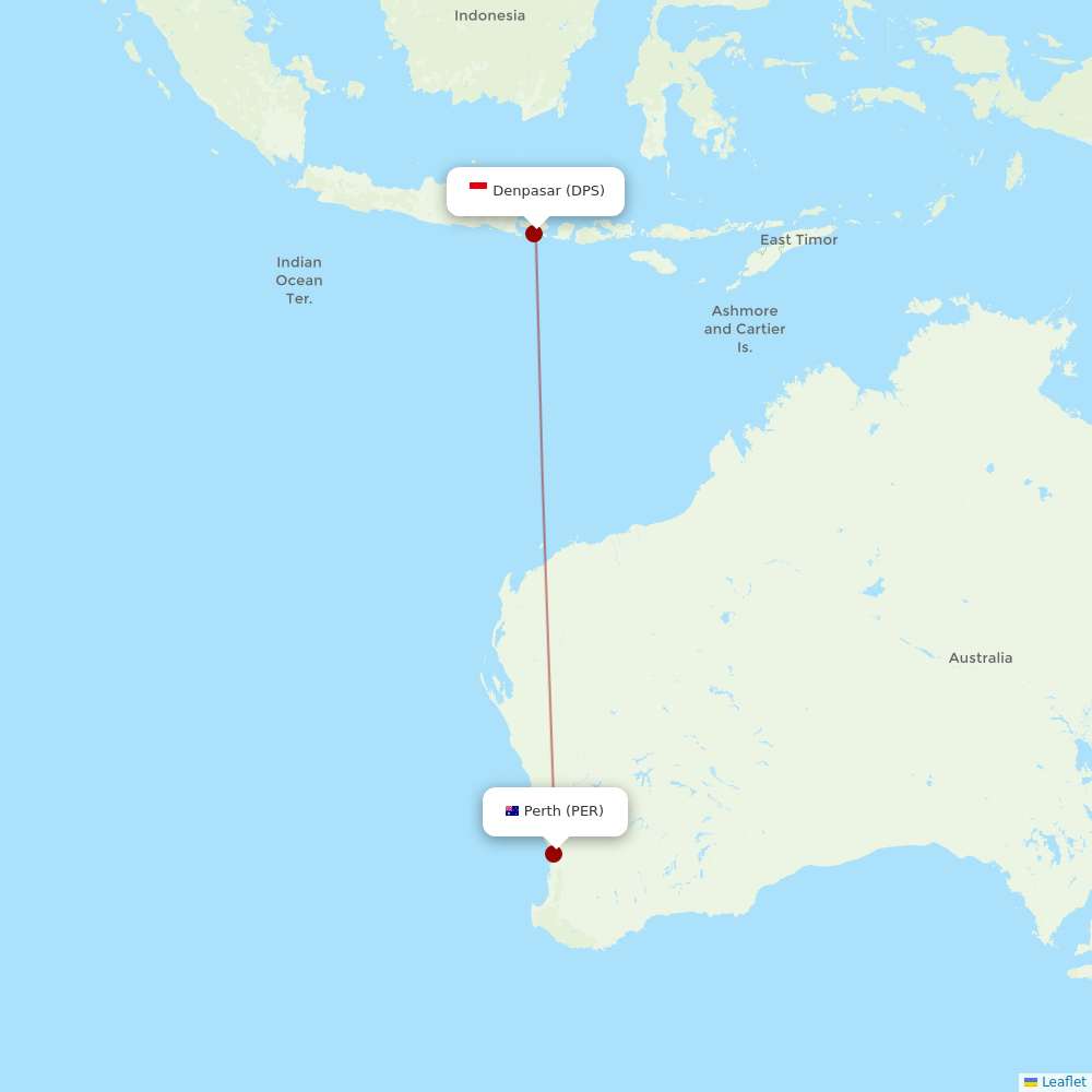 Indonesia AirAsia at PER route map