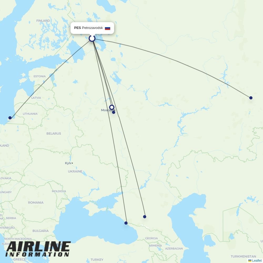 Severstal Avia routes from PES