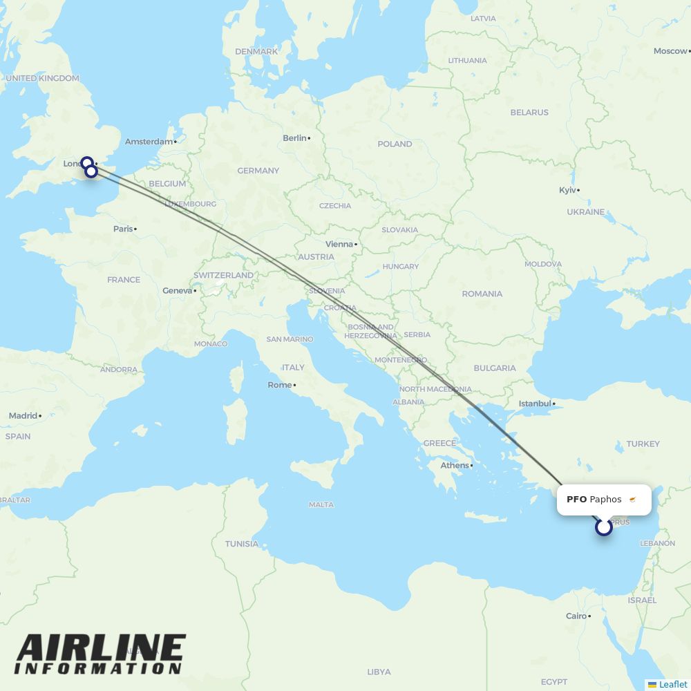 British Airways routes from PFO