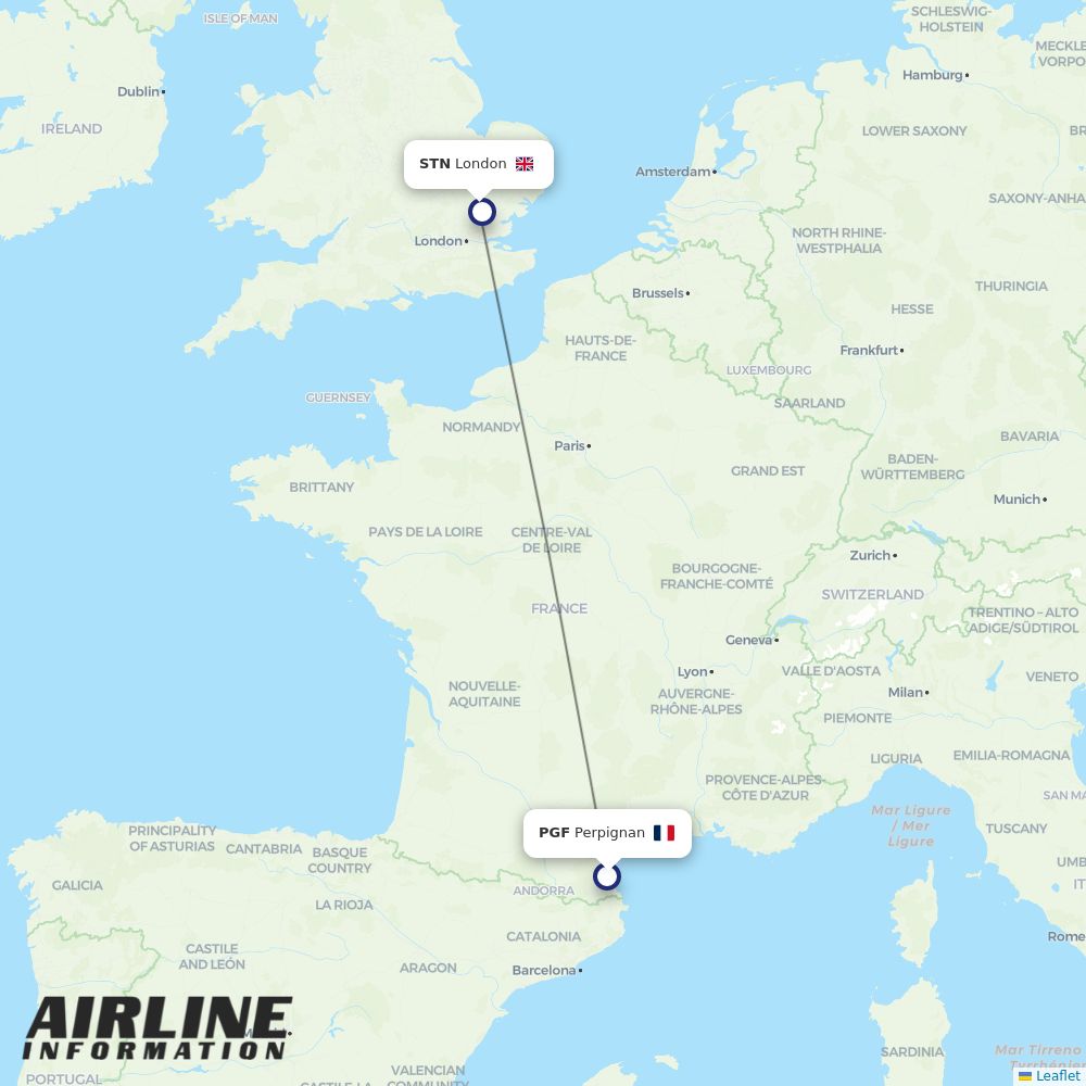 Airlines with flights from Perpignan to London (PGF to STN) Airline