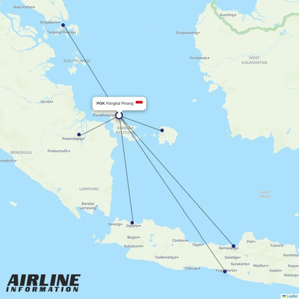 Super Air Jet routes from PGK
