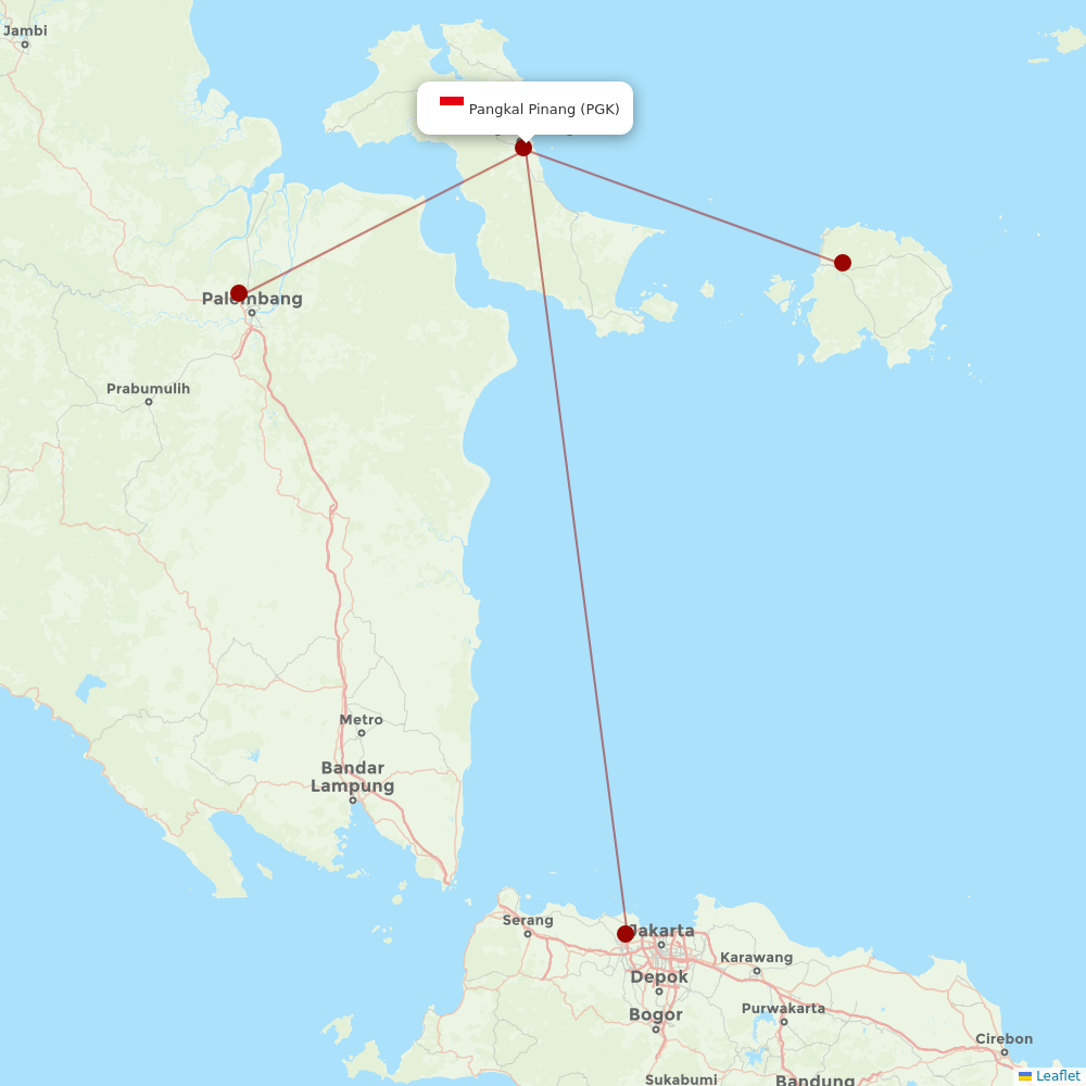 Lion Air at PGK route map