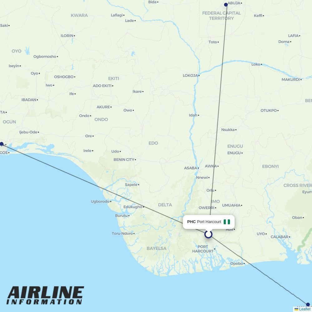 ValueJet routes from PHC