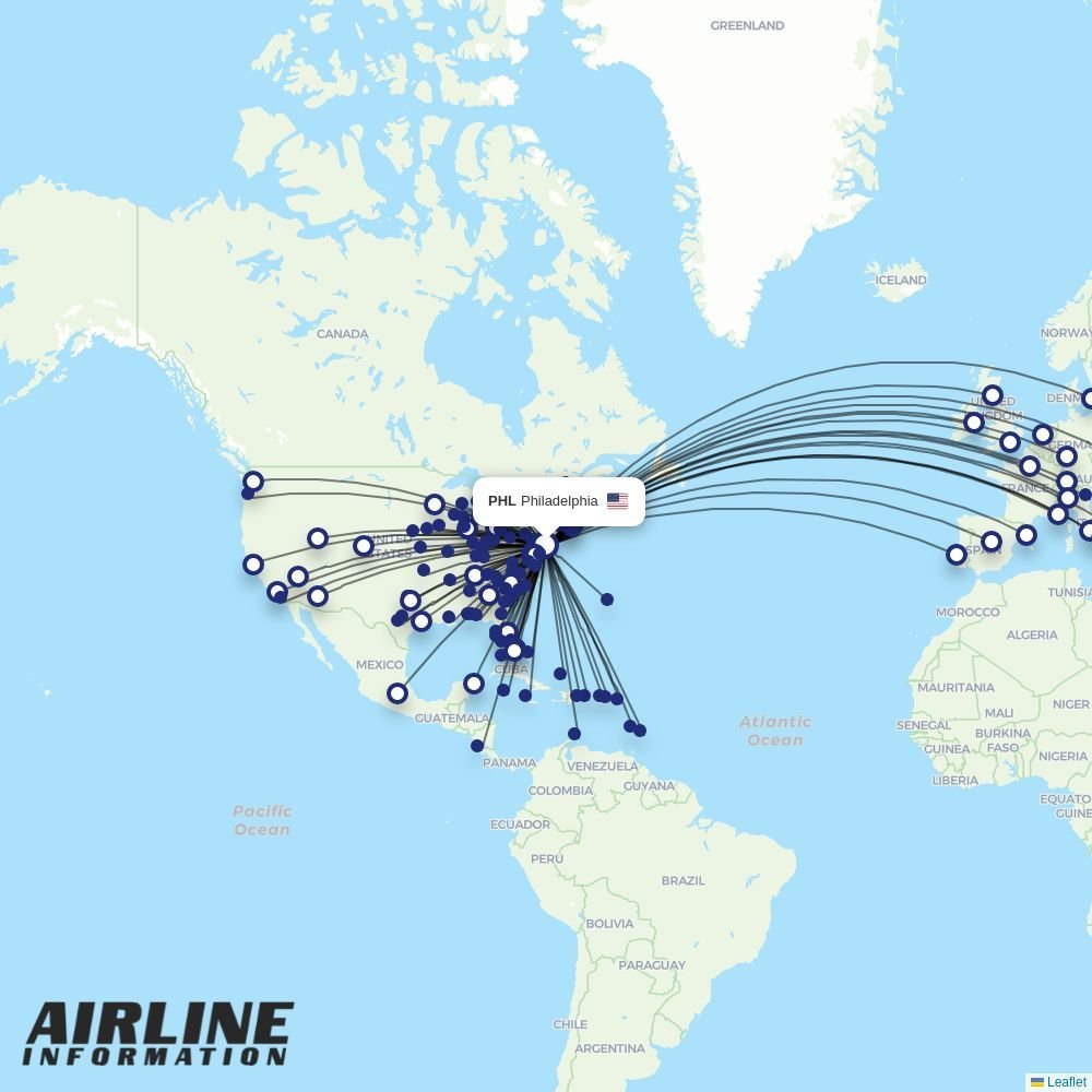 Frontier routes from PHL