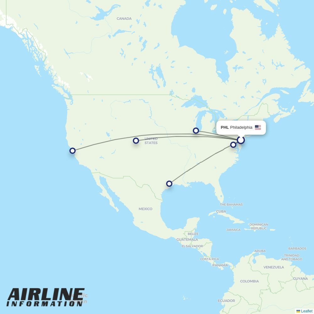 United routes from PHL