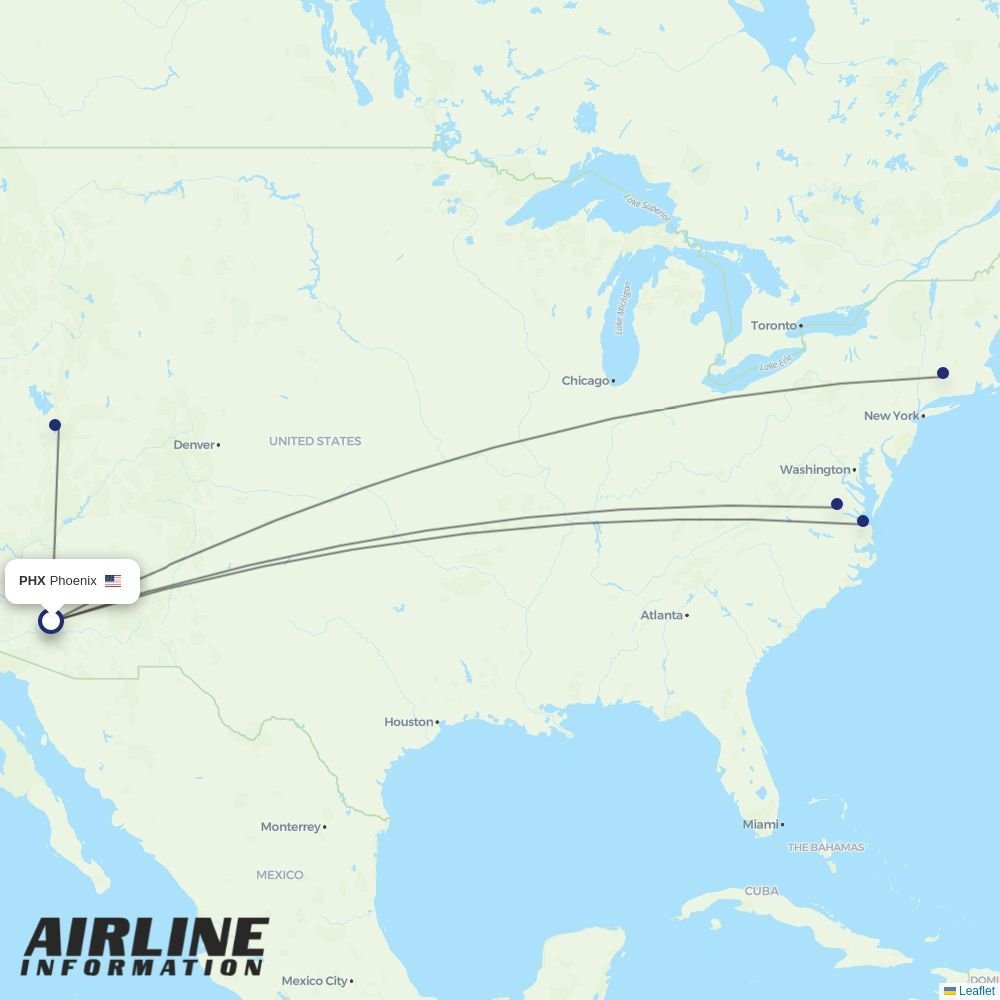 Breeze routes from PHX