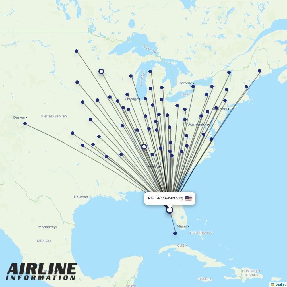 Allegiant routes from PIE