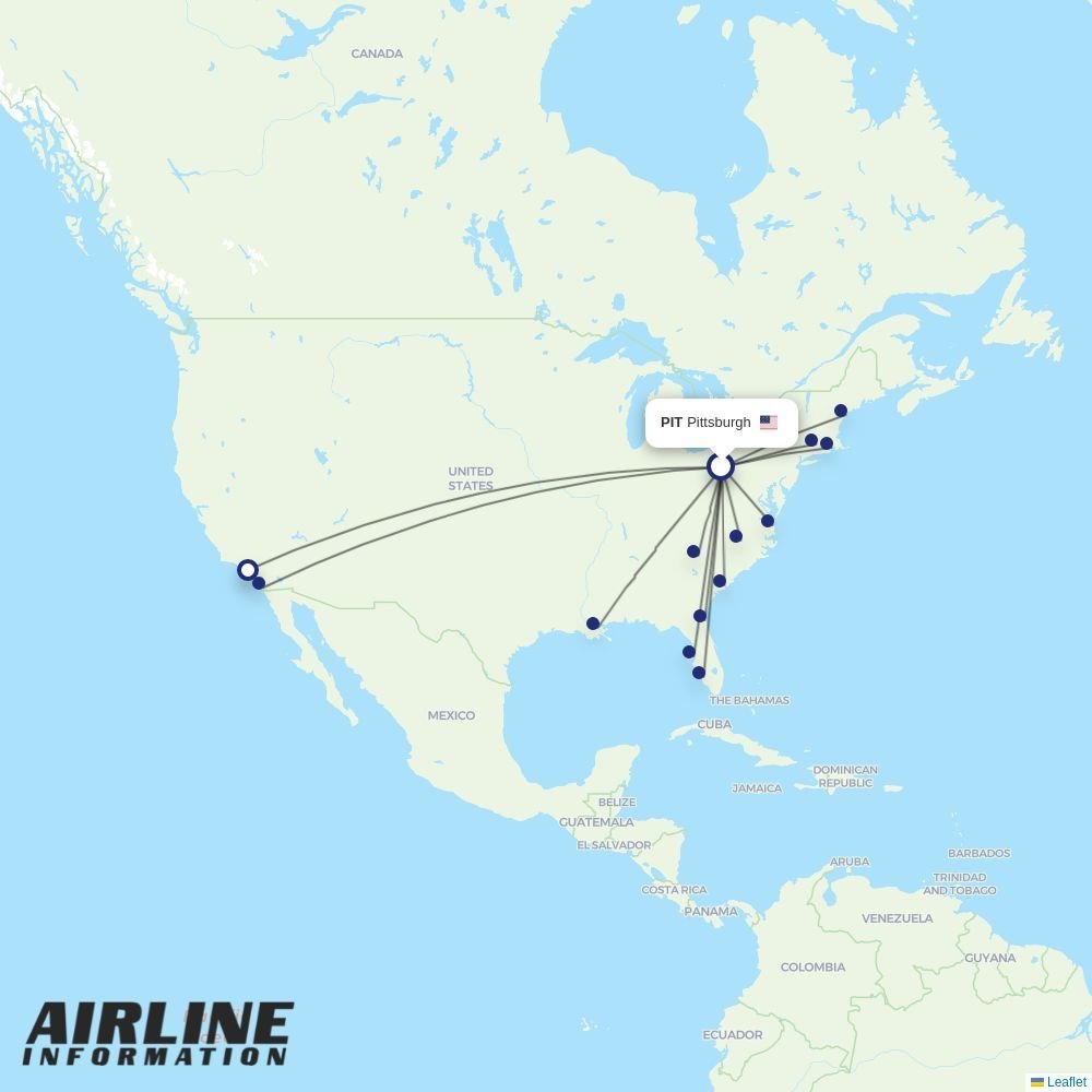 Breeze routes from PIT