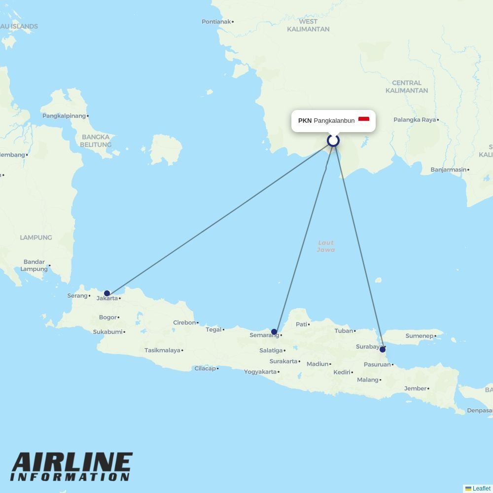 Nam Air routes from PKN