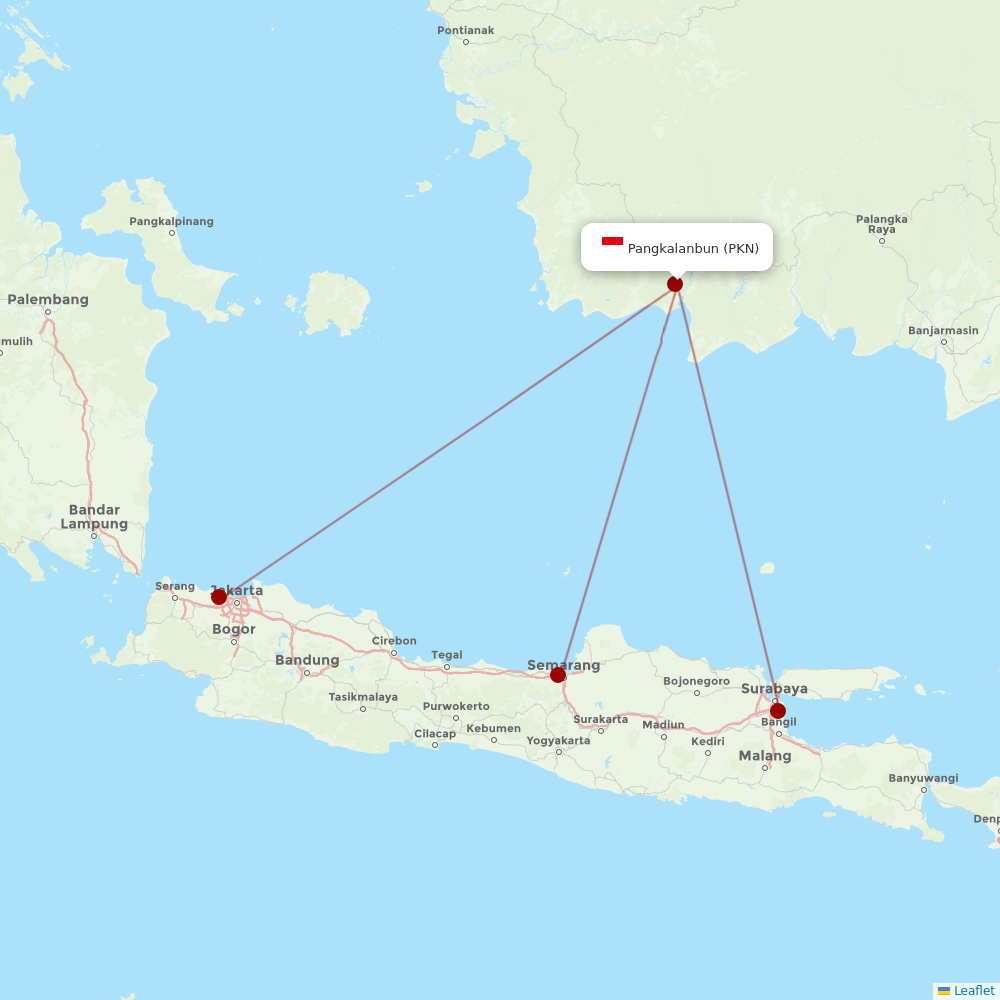 Nam Air at PKN route map