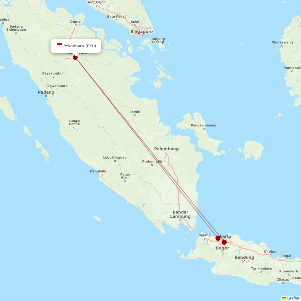Batik Air at PKU route map