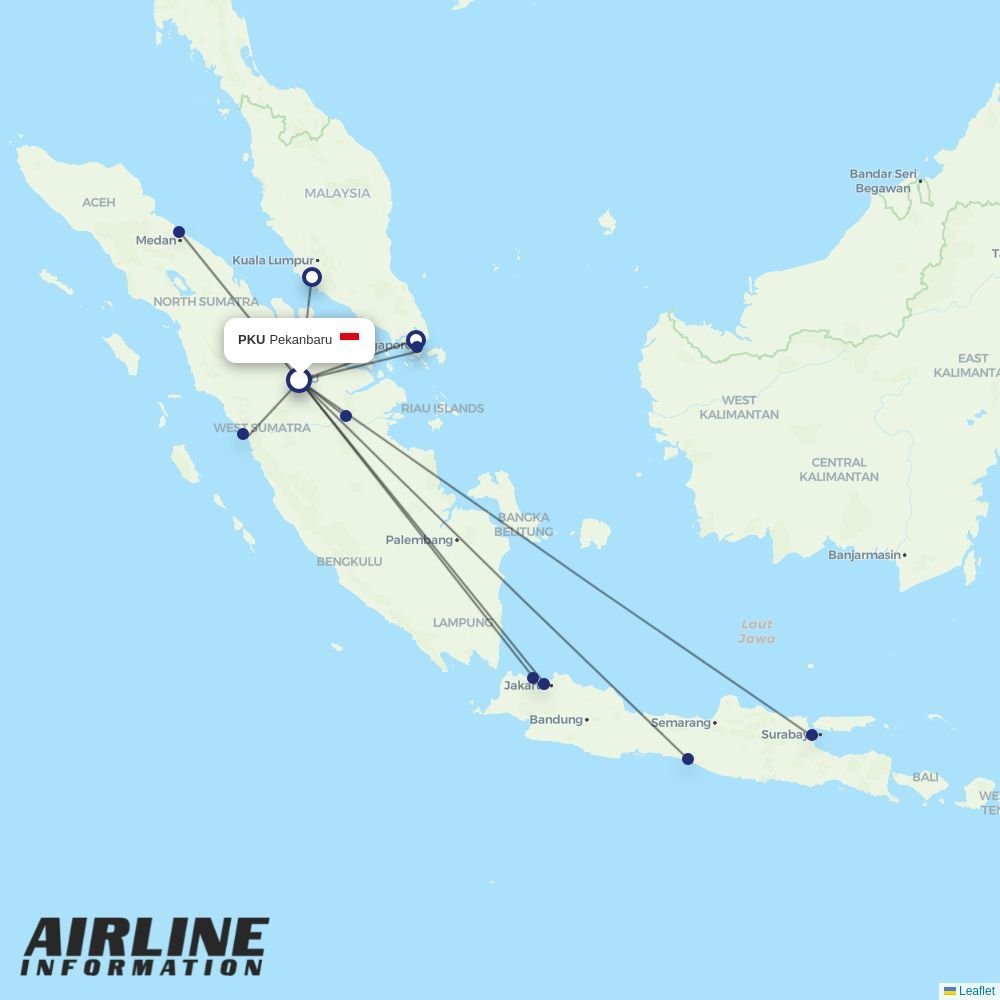 Lion Air routes from PKU