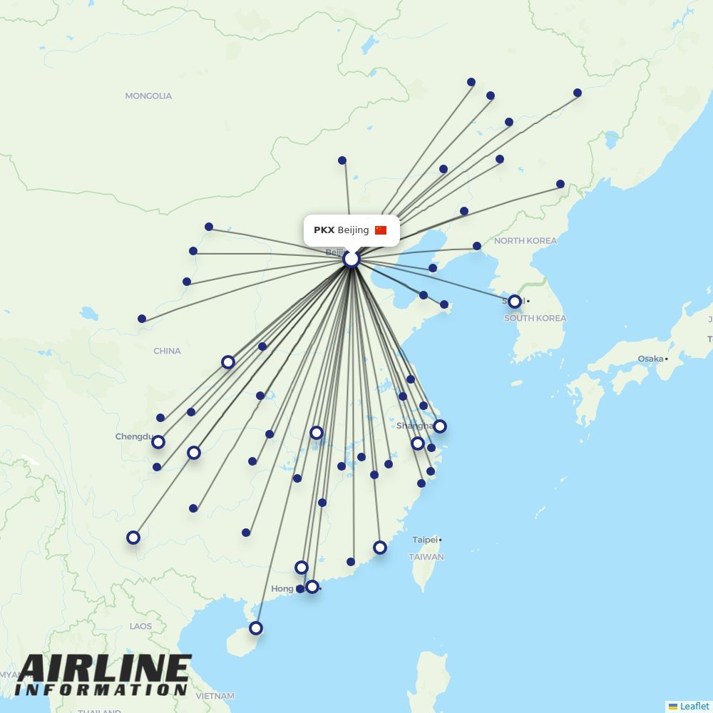 Air China routes from PKX