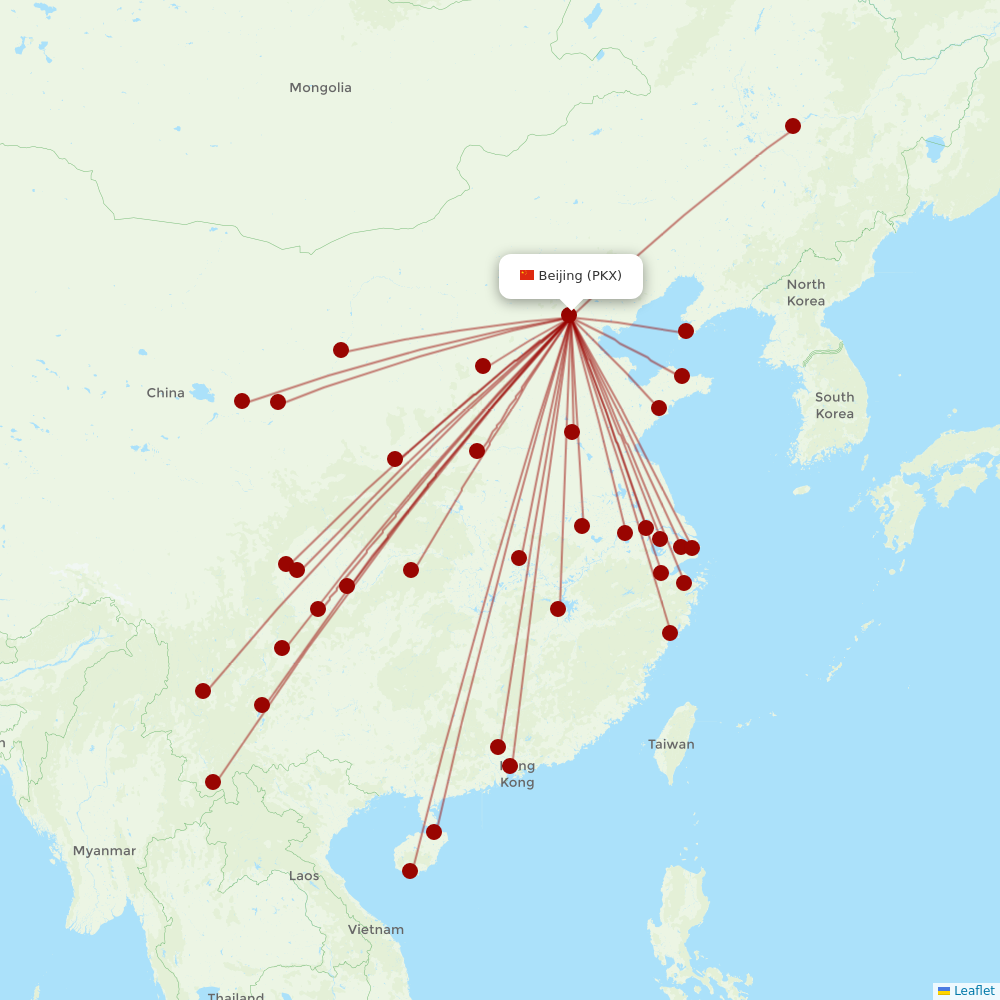 China Eastern at PKX route map