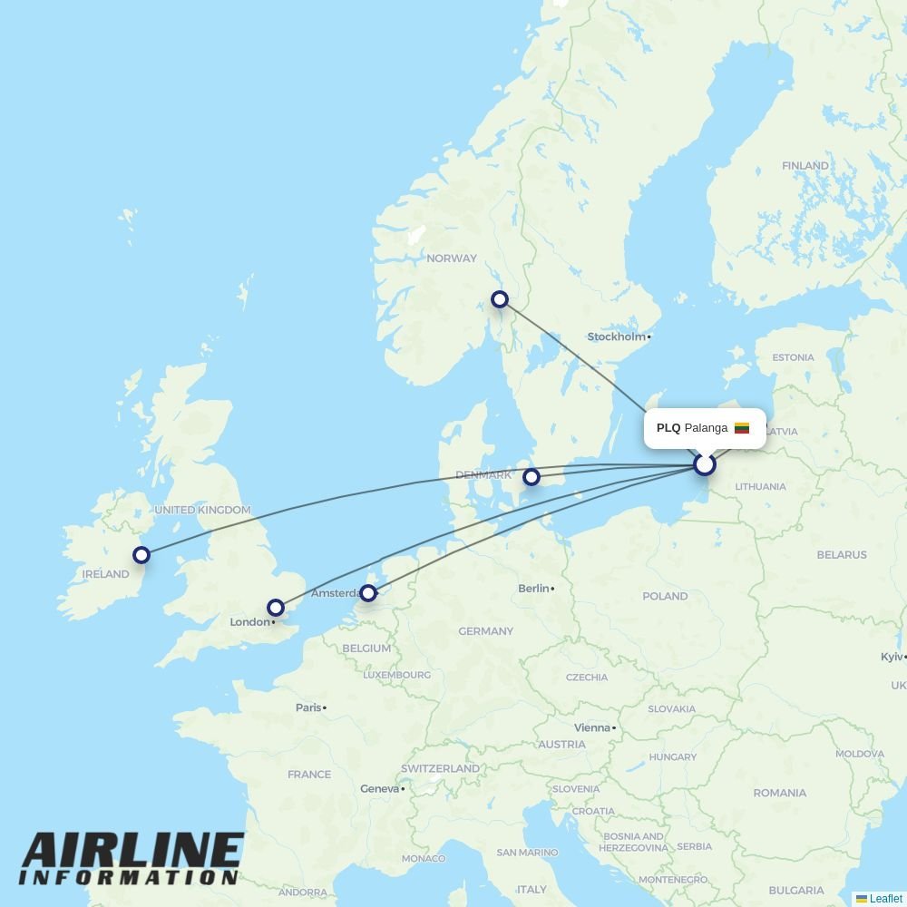 Norwegian Air Sweden routes from PLQ