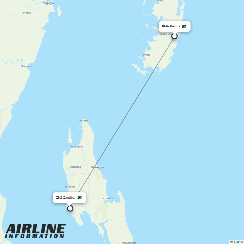 Pma Map flights from Pemba (PMA) | Airline Information
