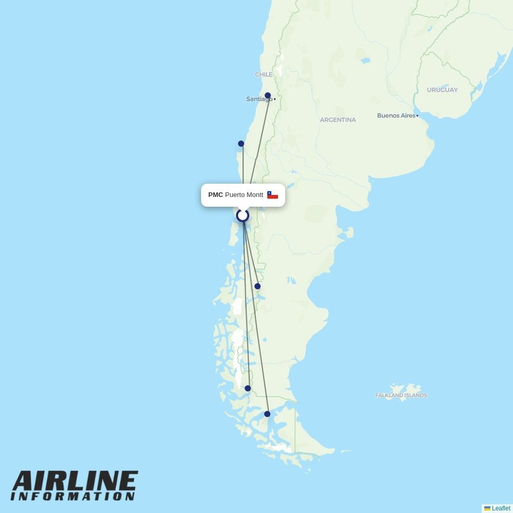 Sky Airline routes from PMC
