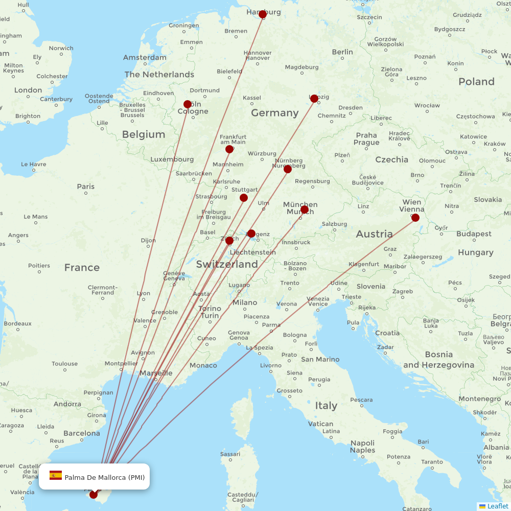 Condor at PMI route map