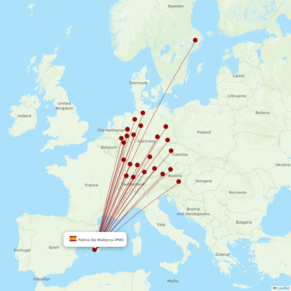 Eurowings at PMI route map