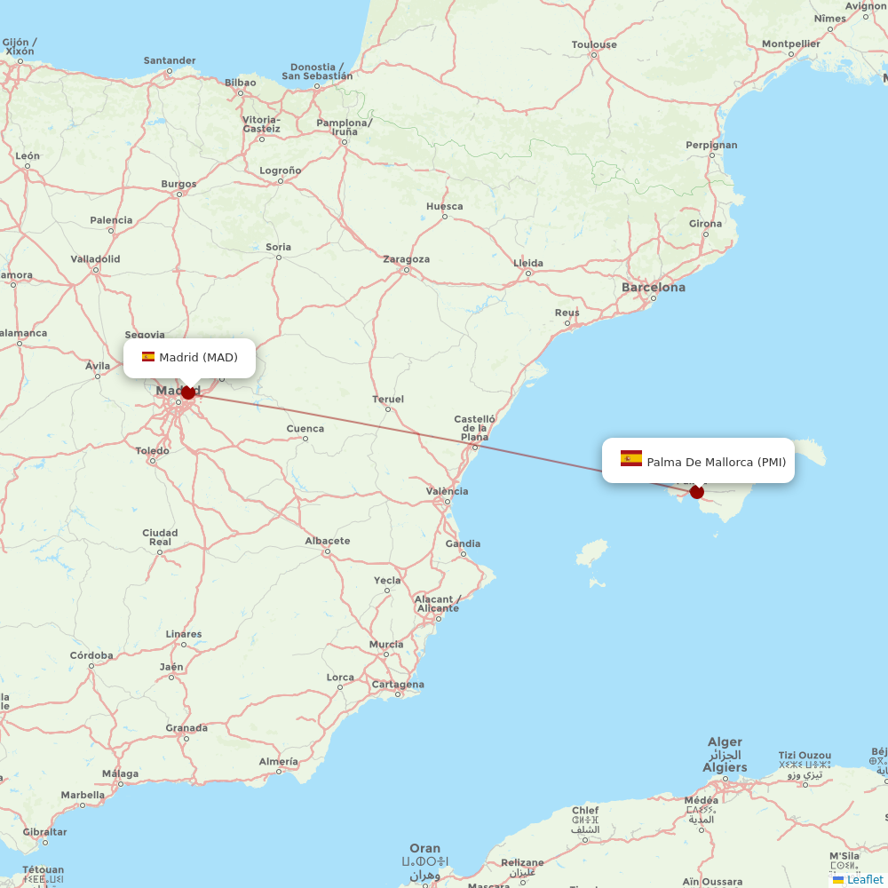 Iberia Express at PMI route map