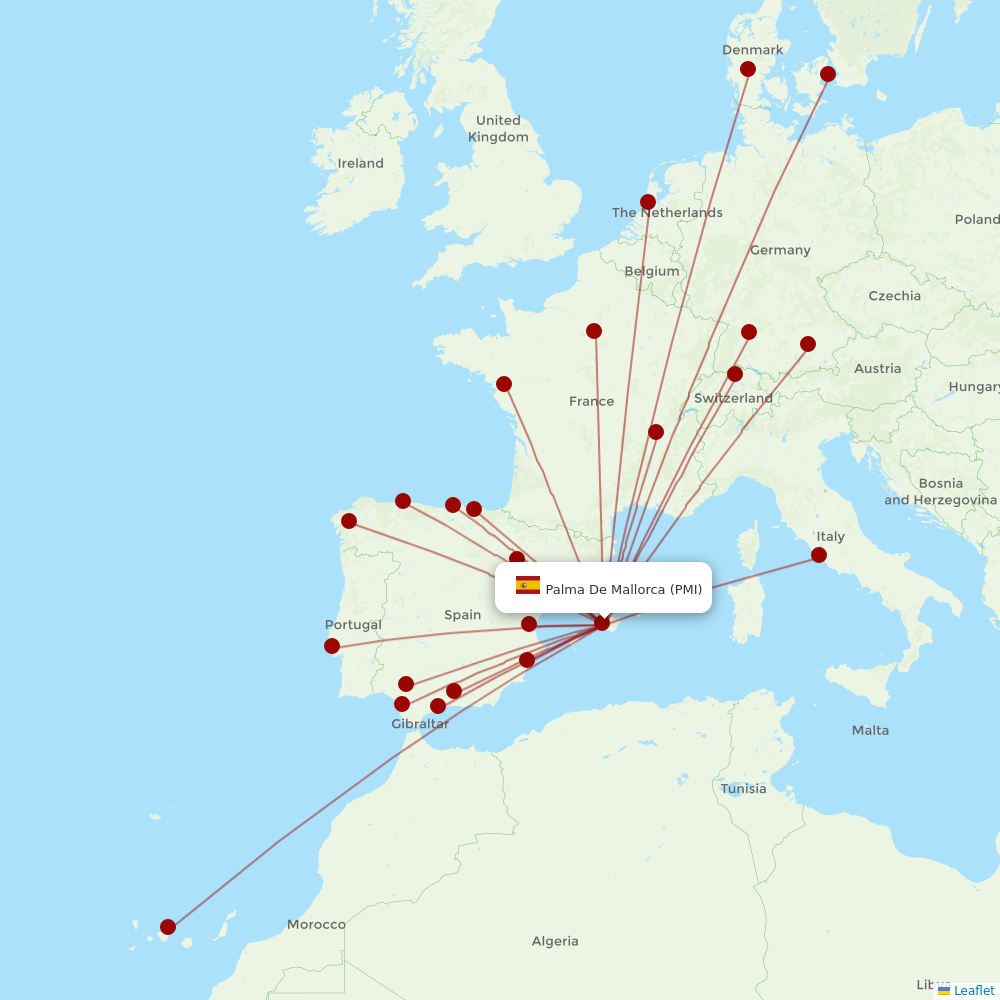 Vueling at PMI route map