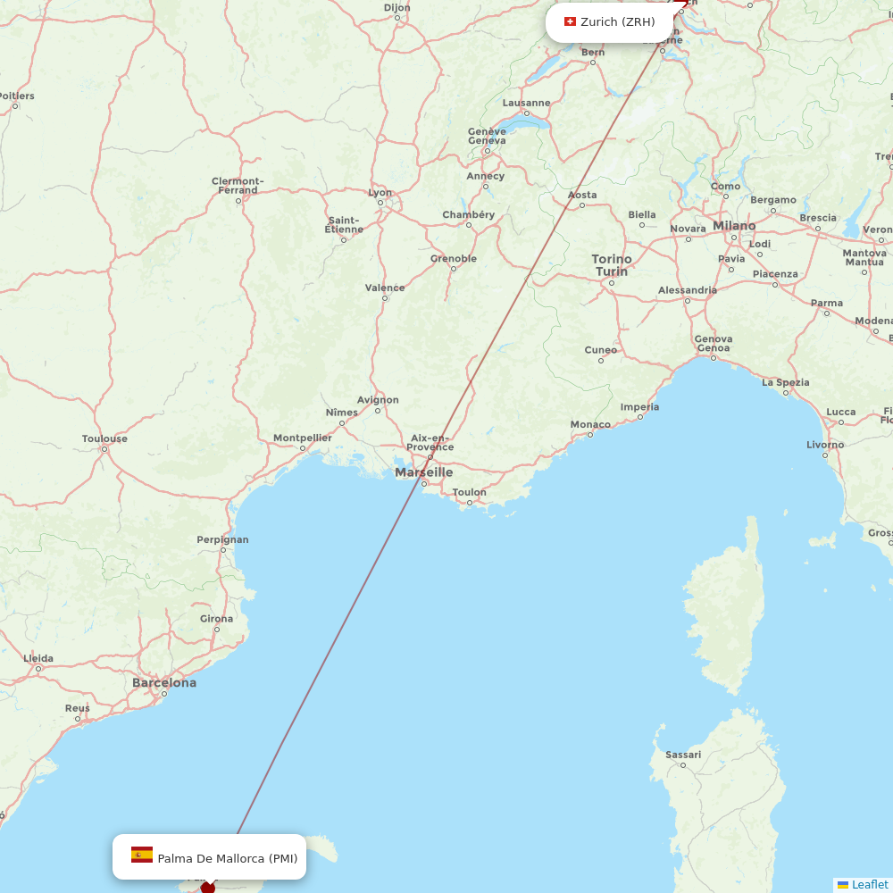 Edelweiss Air at PMI route map