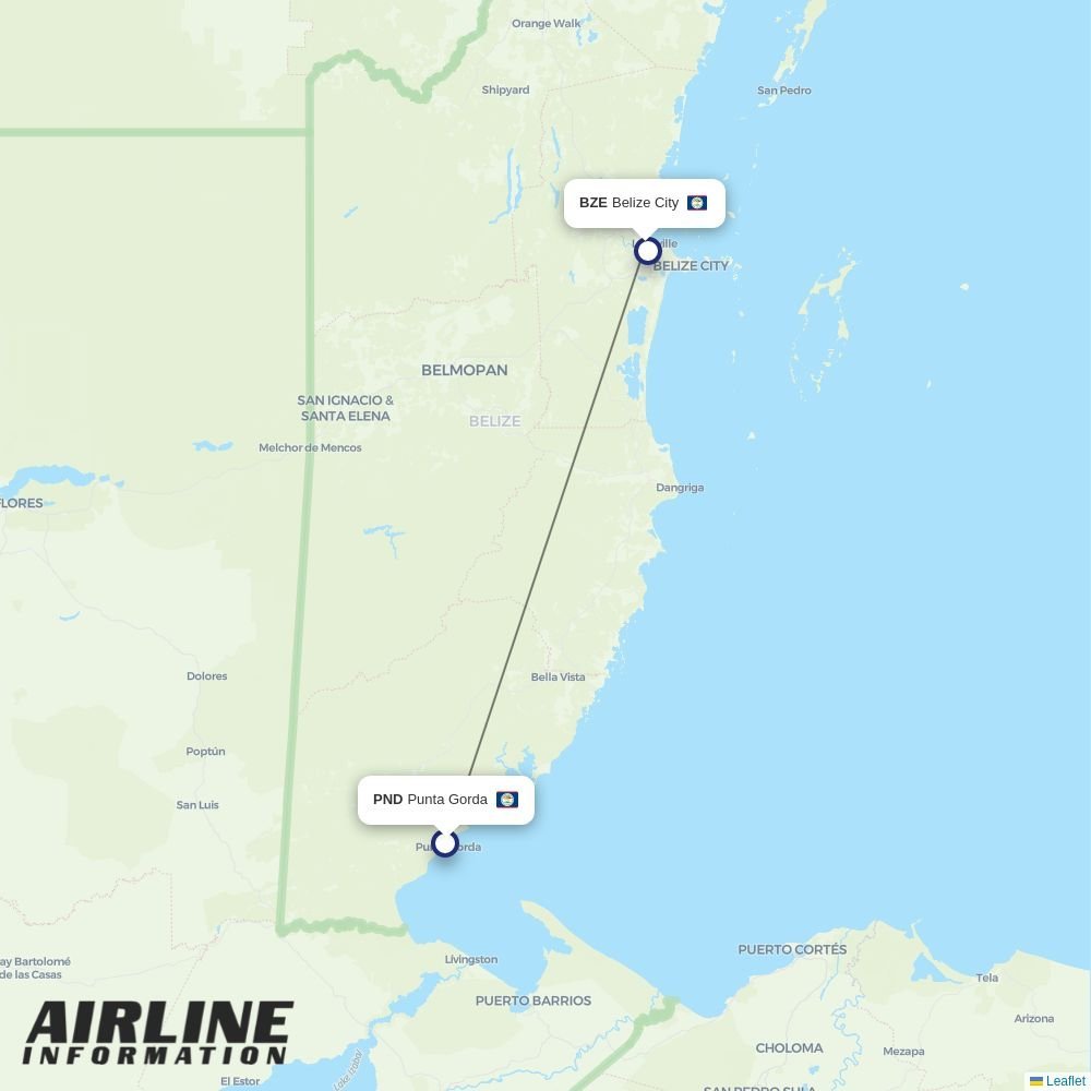 Tropic Air routes from PND