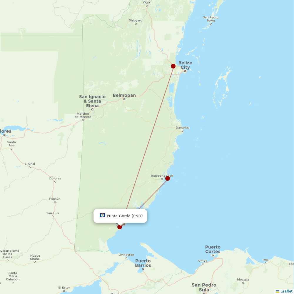 Tropic Air at PND route map